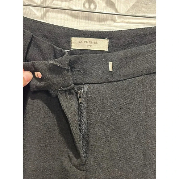 SOPHIE RUE Women's Size XL Black Crepe Mid Rise Wide Leg Pleat Trouser Pants - Picture 4 of 5